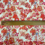 Floral Sequin Fabric – Red and Pink Starfish 2 - Way Stretch Fabric By The Yard - Whotex Online Fabric Store