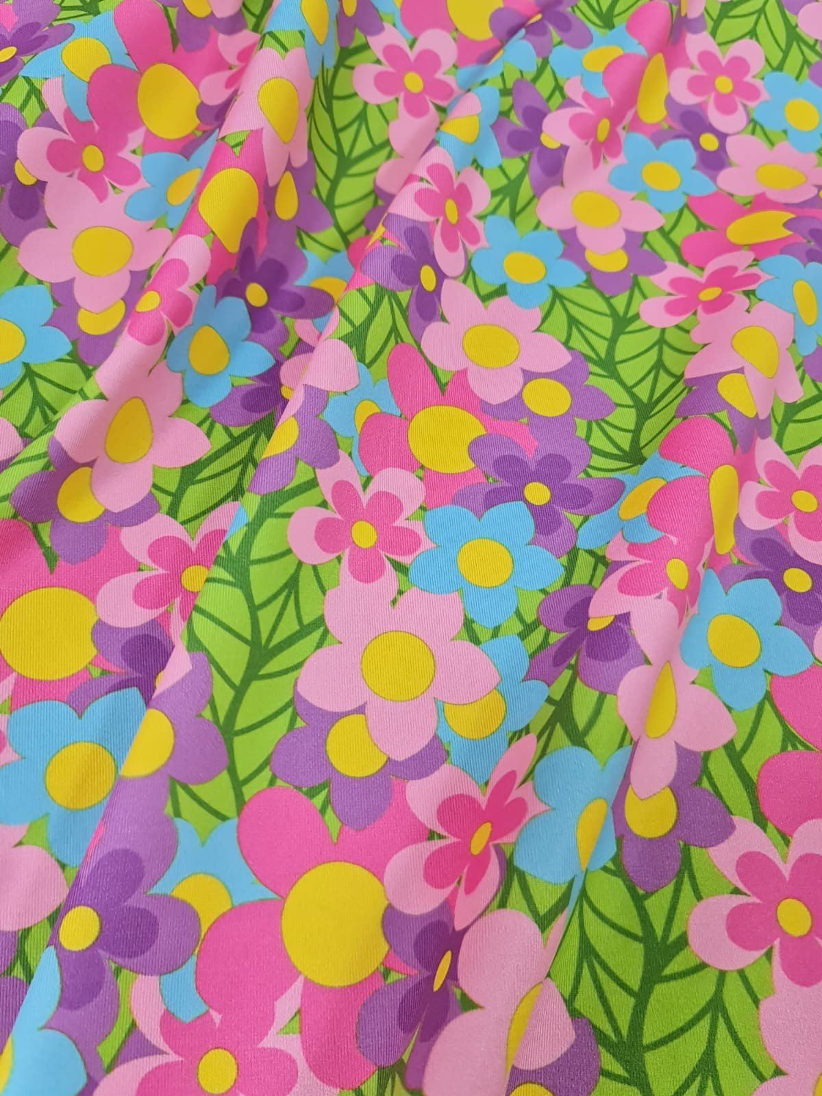 Flowers Print Fabric spandex 4 - way stretch fabric - Whotex