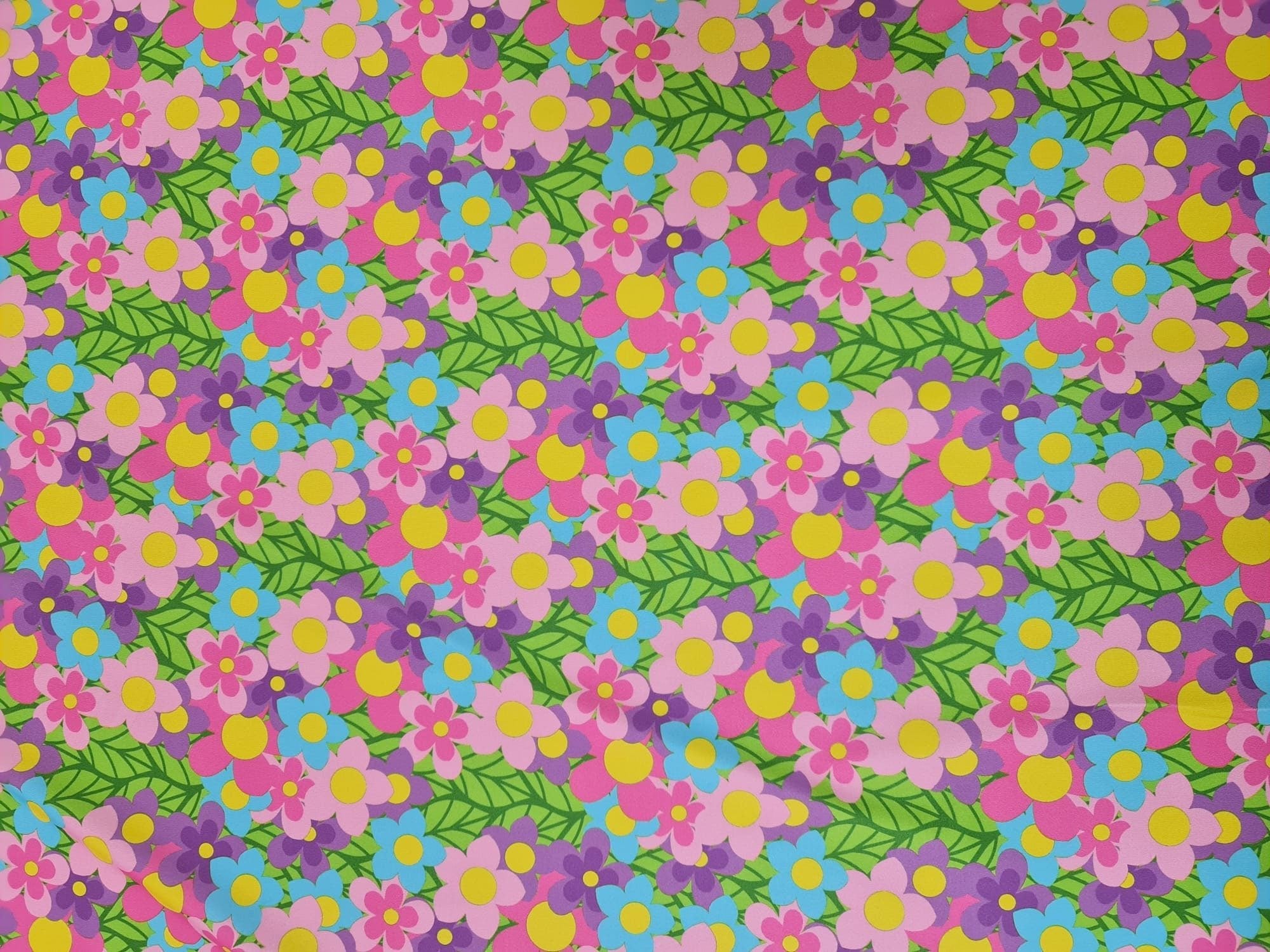 Flowers Print Fabric spandex 4 - way stretch fabric - Whotex