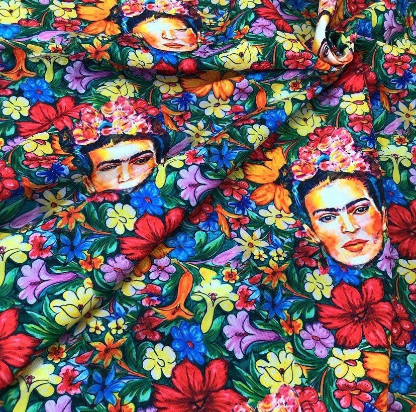 Frida Flowers Print Upholstery Fabric, Digital print fabric, outdoor runner curtain pillow bags fabric - Whotex Online Fabric Store