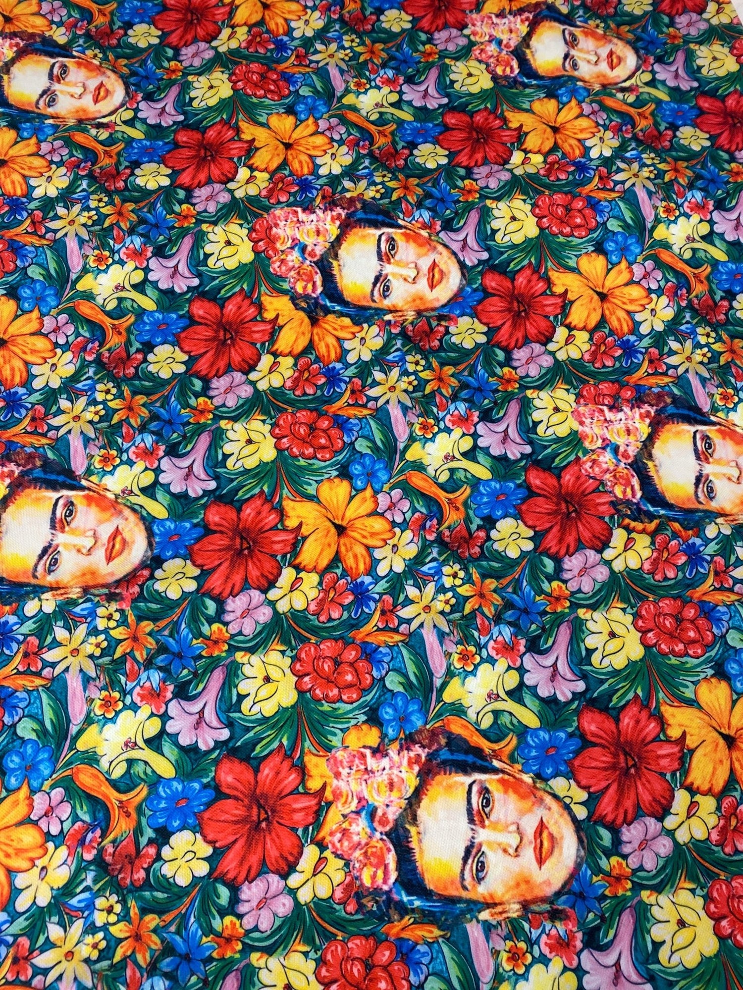 Frida Kahlo Floral Upholstery Fabric - Vibrant Artistic Design for Home Decor - Whotex Online Fabric Store