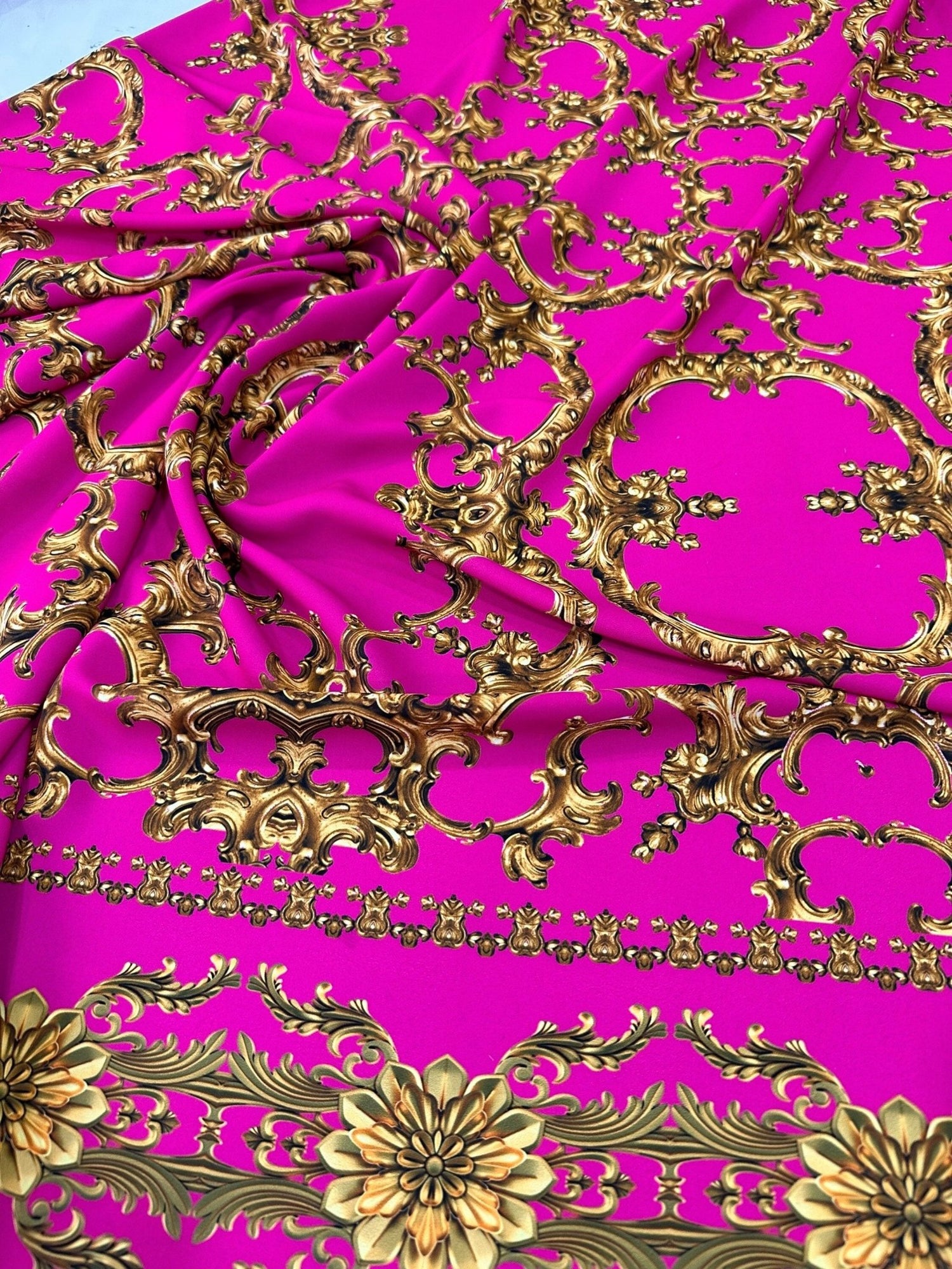 Fuchsia Color, Baroque Pattern Fabric By The Yard - Whotex Online Fabric Store
