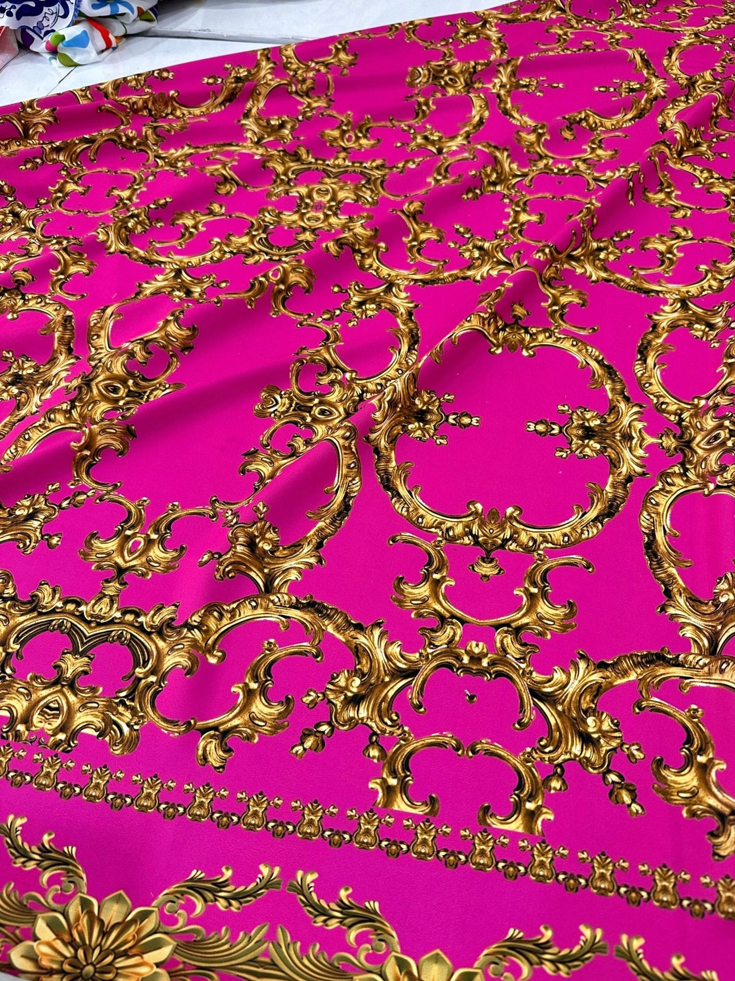 Fuchsia Color, Baroque Pattern Fabric By The Yard - Whotex Online Fabric Store