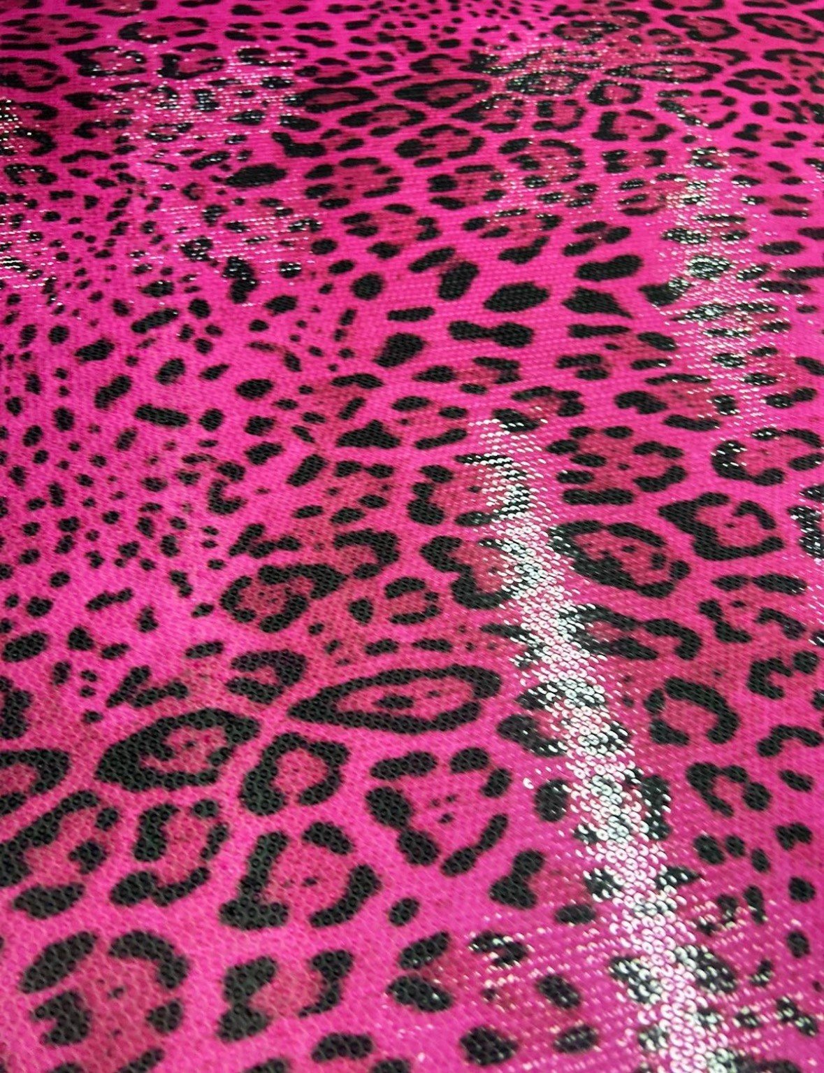Fushia Leopard Sequin Fabric, 2 - Way Stretch Sequin Fabric By The Yard - Whotex Online Fabric Store