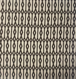 Geometric Diamond Fabric – Black & Beige Minimal Print by the Metre - Whotex Fabrics London