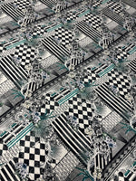 Geometric Floral Chiffon Satin Fabric by the Metre – Black & White Luxury - Whotex Online Fabric Store