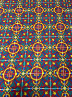 Geometric Medallion Moss Crepe Fabric by the Metre - Whotex Fabrics London