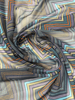 Geometric Zigzag Chiffon Fabric by the Metre - Whotex Fabrics London