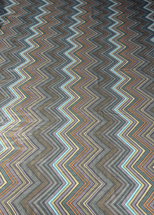 Geometric Zigzag Chiffon Fabric by the Metre - Whotex Fabrics London