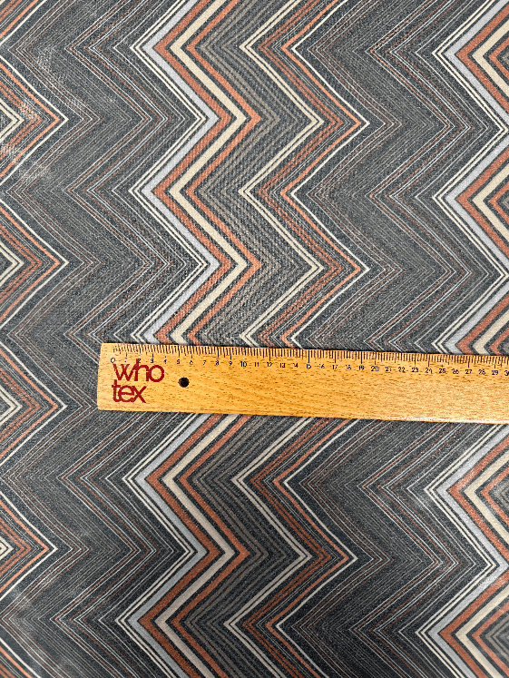 Geometric Zigzag Chiffon Fabric by the Metre - Whotex Fabrics London