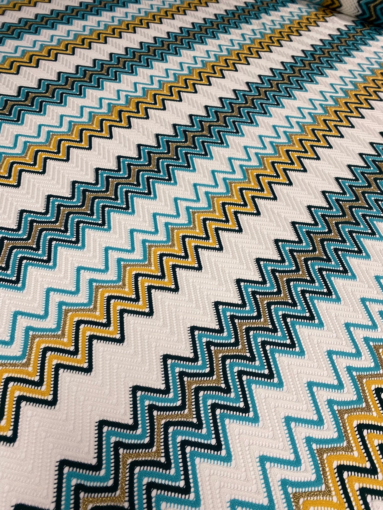 Geometric Zigzag Embroidered Fabric - Whotex Online Fabric Store