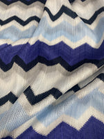 Geometric Zigzag Patterned Fabric – Blue, Purple & Beige Woven - Whotex Online Fabric Store