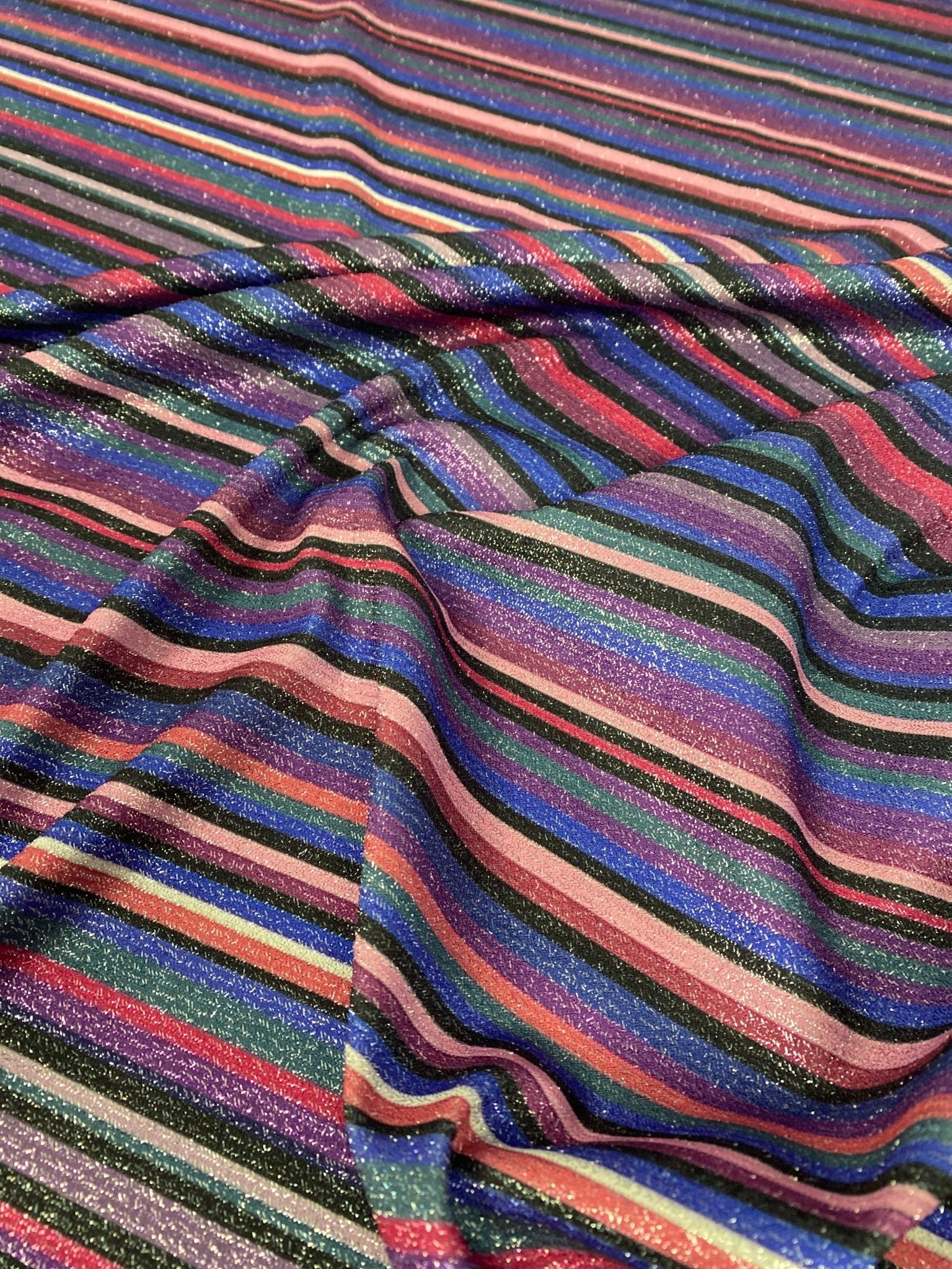 Glitter Striped Lurex Spandex Fabric - 4 - Way Stretch Dress Fabric - Whotex Online Fabric Store
