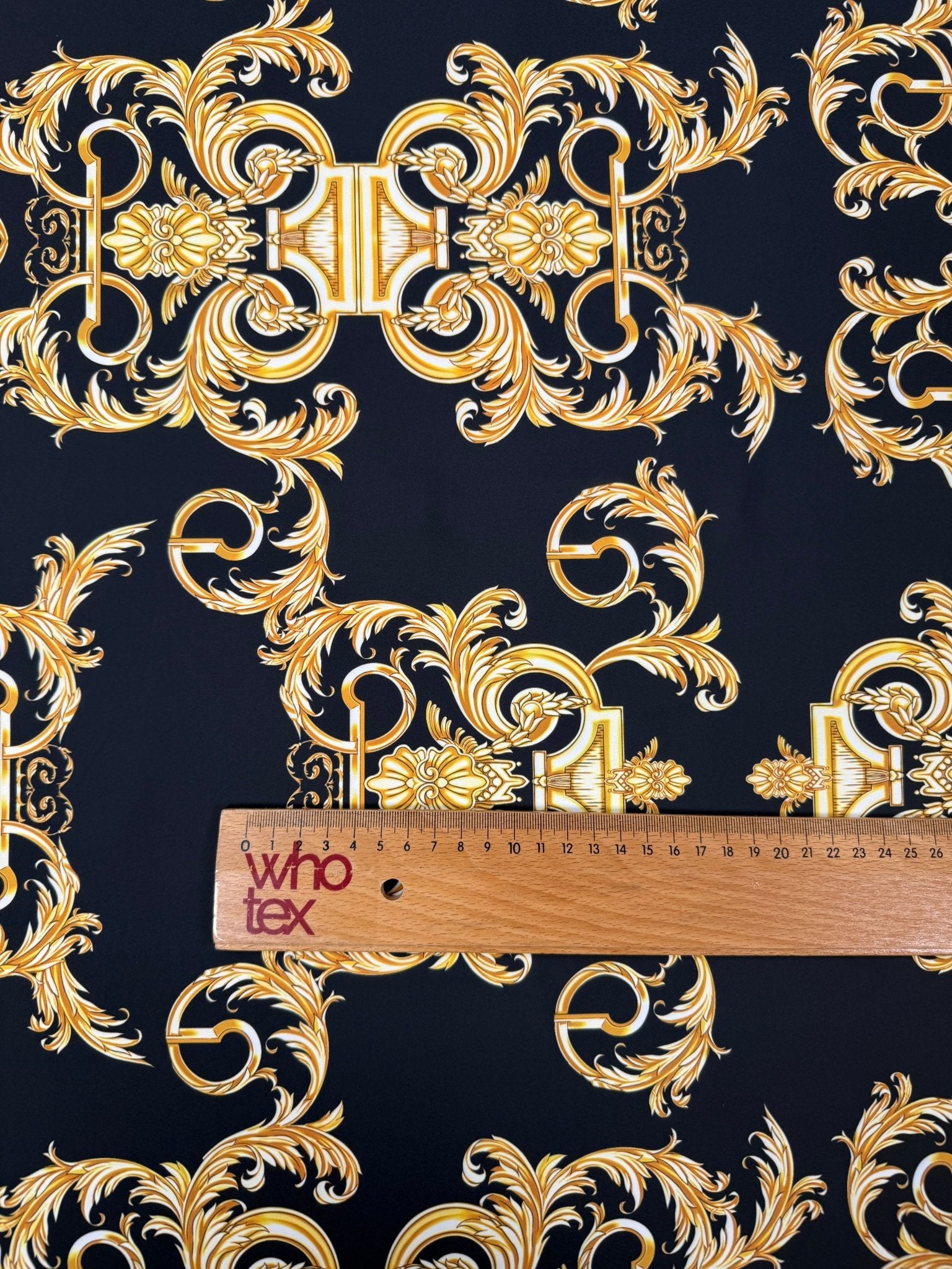 Gold Baroque Crepe Fabric by the Metre - Whotex Fabrics London