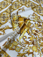 Gold Baroque Floral Crepe Fabric by the Metre – Luxury Dressmaking - Whotex Online Fabric Store