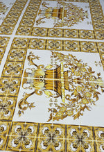 Gold Baroque Floral Crepe Fabric by the Metre – Luxury Dressmaking - Whotex Online Fabric Store