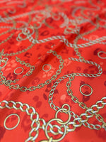 Gold Chain Orange Fabric , Fabric By The Yard - Whotex Online Fabric Store