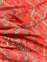 Gold Chain Orange Fabric , Fabric By The Yard - Whotex Online Fabric Store