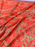 Gold Chain Orange Fabric , Fabric By The Yard - Whotex Online Fabric Store