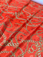 Gold Chain Orange Fabric , Fabric By The Yard - Whotex Online Fabric Store