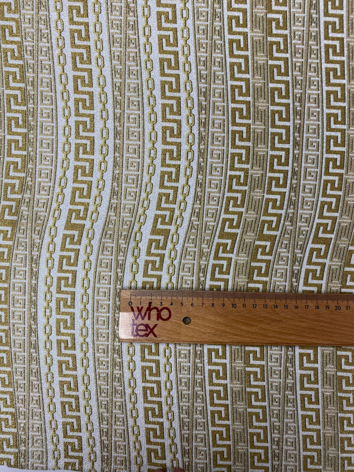 Gold Geometric Lurex Fabric by the Metre - Whotex Fabrics London