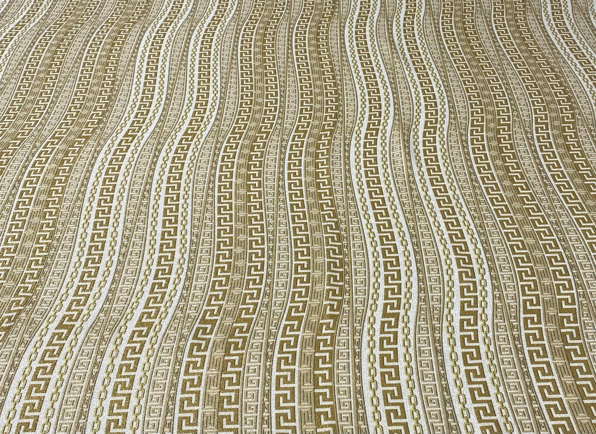 Gold Geometric Lurex Fabric by the Metre - Whotex Fabrics London