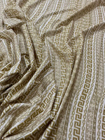 Gold Greek Key Pattern Lurex Fabric, Glitter Knited 4 - way Stretch Fabric, - Whotex Online Fabric Store