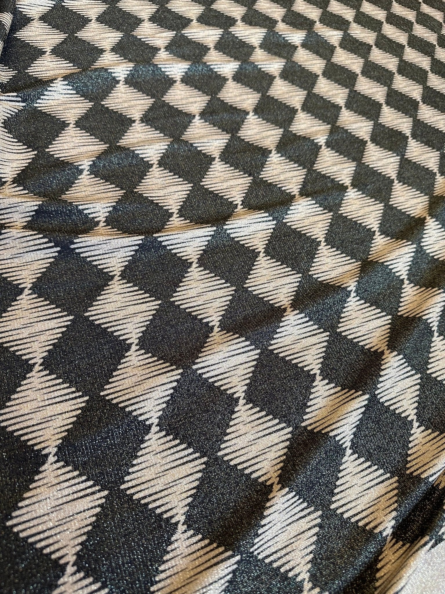 Gold Lurex Fabric, Glitter Knited 4 - way strecth Fabric, Diamond Pattern Fabric - Whotex Online Fabric Store