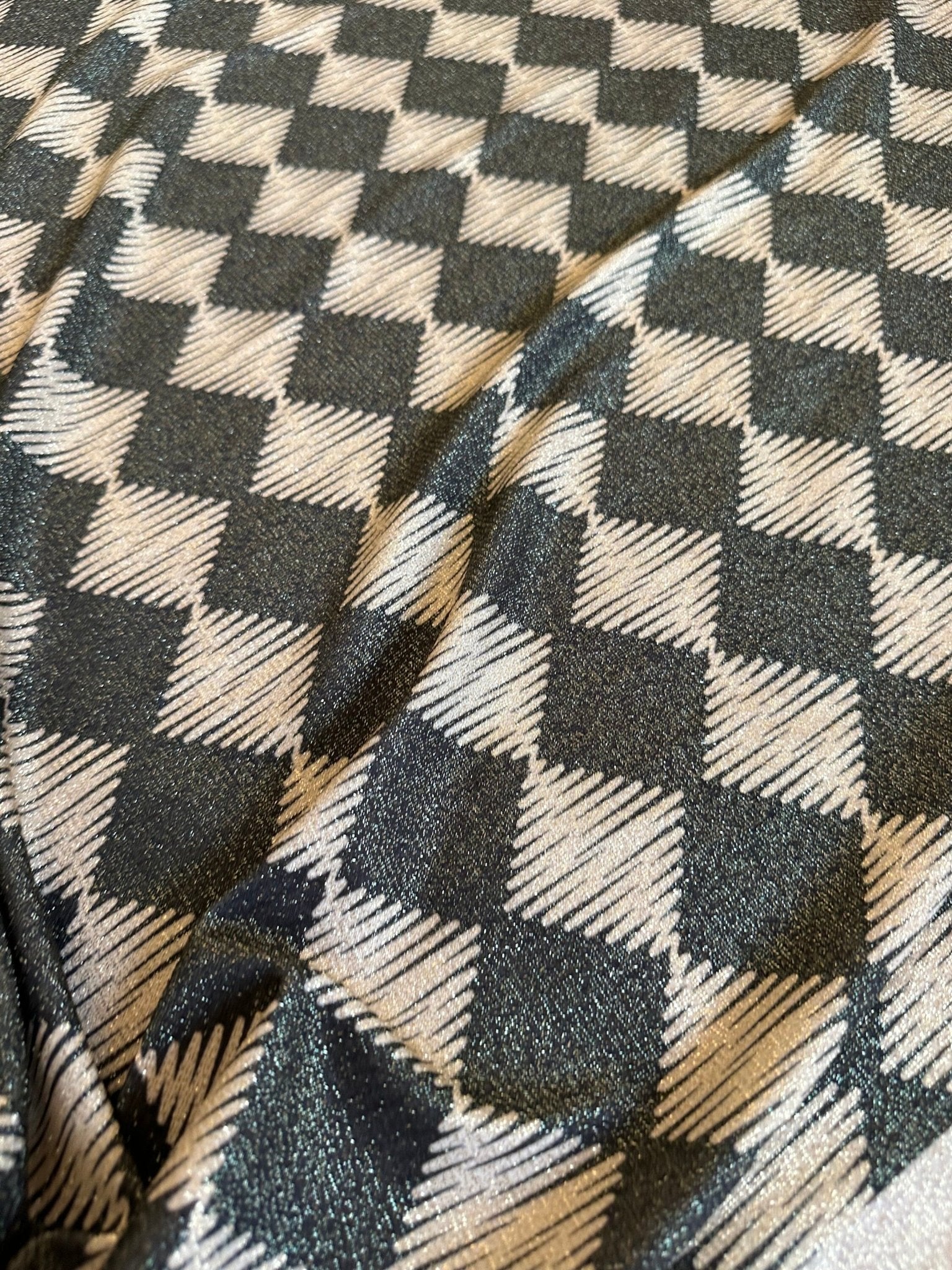 Gold Lurex Fabric, Glitter Knited 4 - way strecth Fabric, Diamond Pattern Fabric - Whotex Online Fabric Store