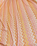 Gold Lurex Fabric, Glitter Knited 4 - way strecth Fabric, Pink Orange Zigzag Pattern Fabric - Whotex Online Fabric Store