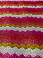 Gold Lurex Fabric, Glitter Knited 4 - way strecth Fabric, Pink Zigzag Pattern Fabric - Whotex Online Fabric Store