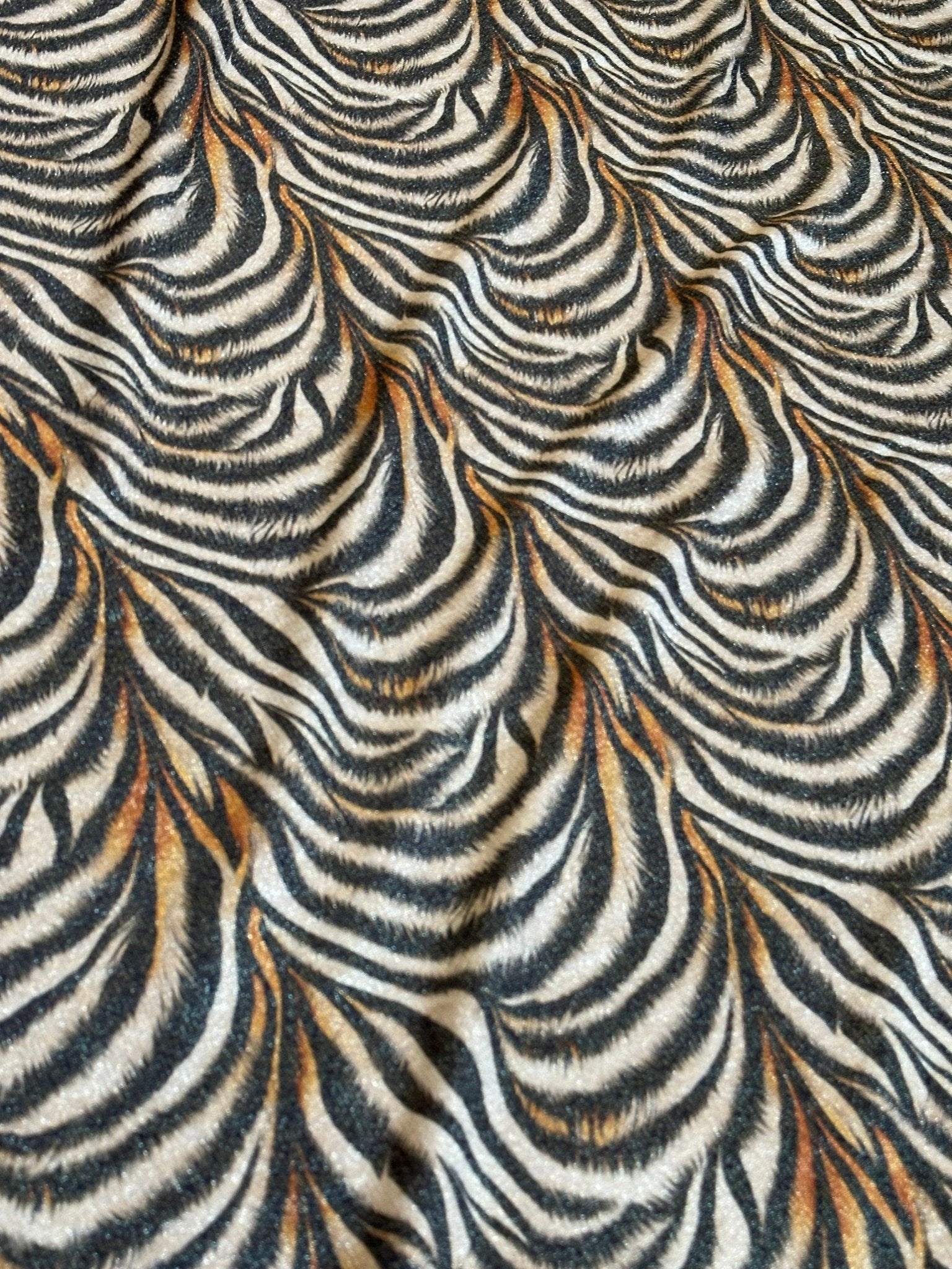 Gold Lurex Fabric, Glitter Knited 4 - way strecth Fabric, Tiger Pattern Fabric - Whotex