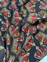 Golden Crown Pattern Fabric By The Yard - Whotex Online Fabric Store