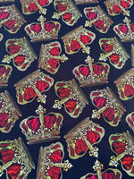 Golden Crown Pattern Fabric By The Yard - Whotex Online Fabric Store