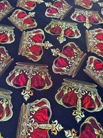 Golden Crown Pattern Fabric By The Yard - Whotex Online Fabric Store