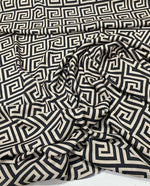 Greek Key Design Fabric, Black And White Colors - Whotex Online Fabric Store
