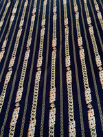 Greek key Pattern Fabric, Black Gold Chain PatternFabric, by the yard - Whotex Online Fabric Store