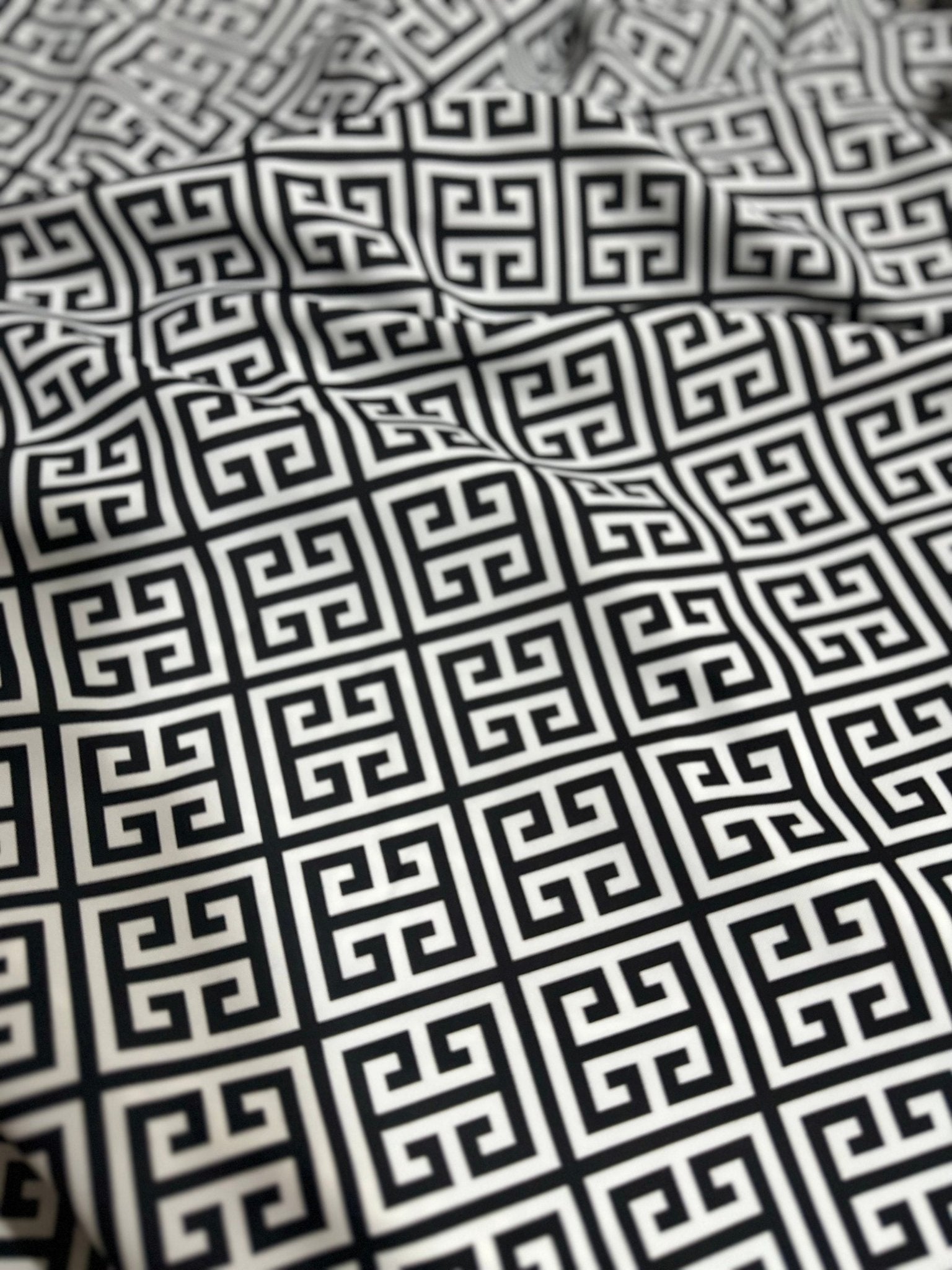 Greek Key Pattern Fabric, Black White Color Fabric By The Yard - Whotex Online Fabric Store