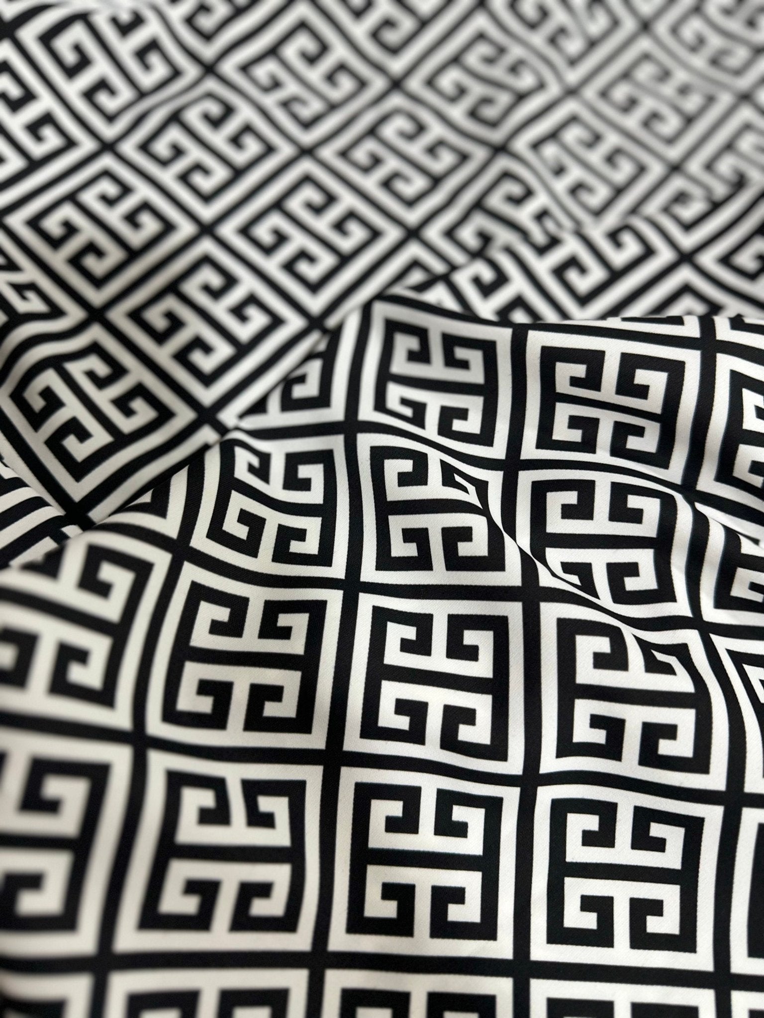 Greek Key Pattern Fabric, Black White Color Fabric By The Yard - Whotex Online Fabric Store