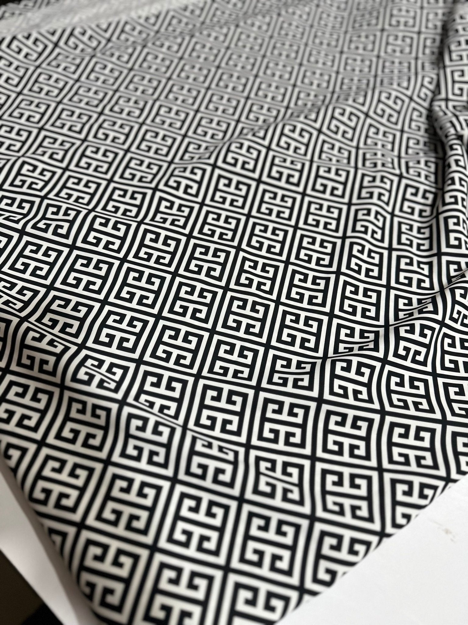 Greek Key Pattern Fabric, Black White Color Fabric By The Yard - Whotex Online Fabric Store