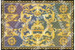 Greek Key pattern fabric, Gold Baroque Silky Crepe Fabric , Panel Fabric 150*100cm // 1.64 * 1.09 yard - Whotex Online Fabric Store