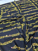 Greek Key pattern Fabric, Gold Chain Pattern Fabric , Fabric By The Yard - Whotex Online Fabric Store