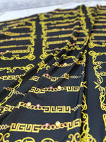 Greek Key pattern Fabric, Gold Chain Pattern Fabric , Fabric By The Yard - Whotex Online Fabric Store