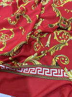 Greek Key Pattern Fabric , Red Fabric By The Yard , Baroque pattern - Whotex Online Fabric Store