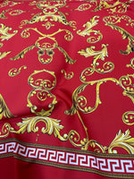 Greek Key Pattern Fabric , Red Fabric By The Yard , Baroque pattern - Whotex Online Fabric Store