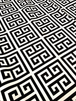 Greek key print Fabric, Black white Upholstery Fabric, Digital print Fabric, outdoor , runner, curtain, tablecloth, handbag Fabric - Whotex Online Fabric Store