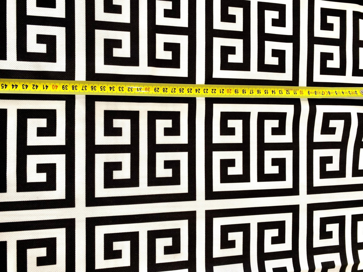Greek key print Fabric, Black white Upholstery Fabric, Digital print Fabric, outdoor , runner, curtain, tablecloth, handbag Fabric - Whotex Online Fabric Store