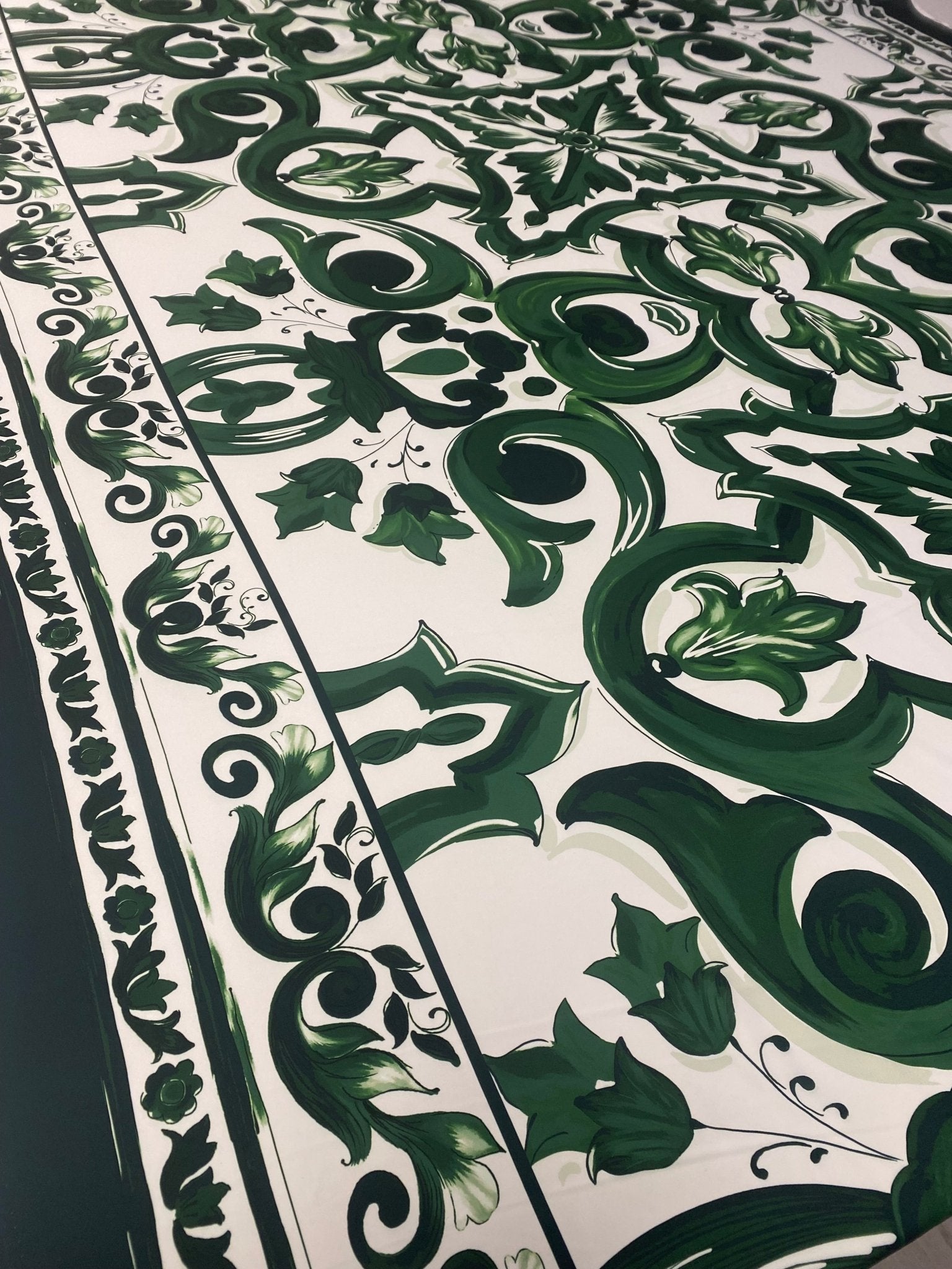Green Baroque Floral Fabric - Whotex Online Fabric Store