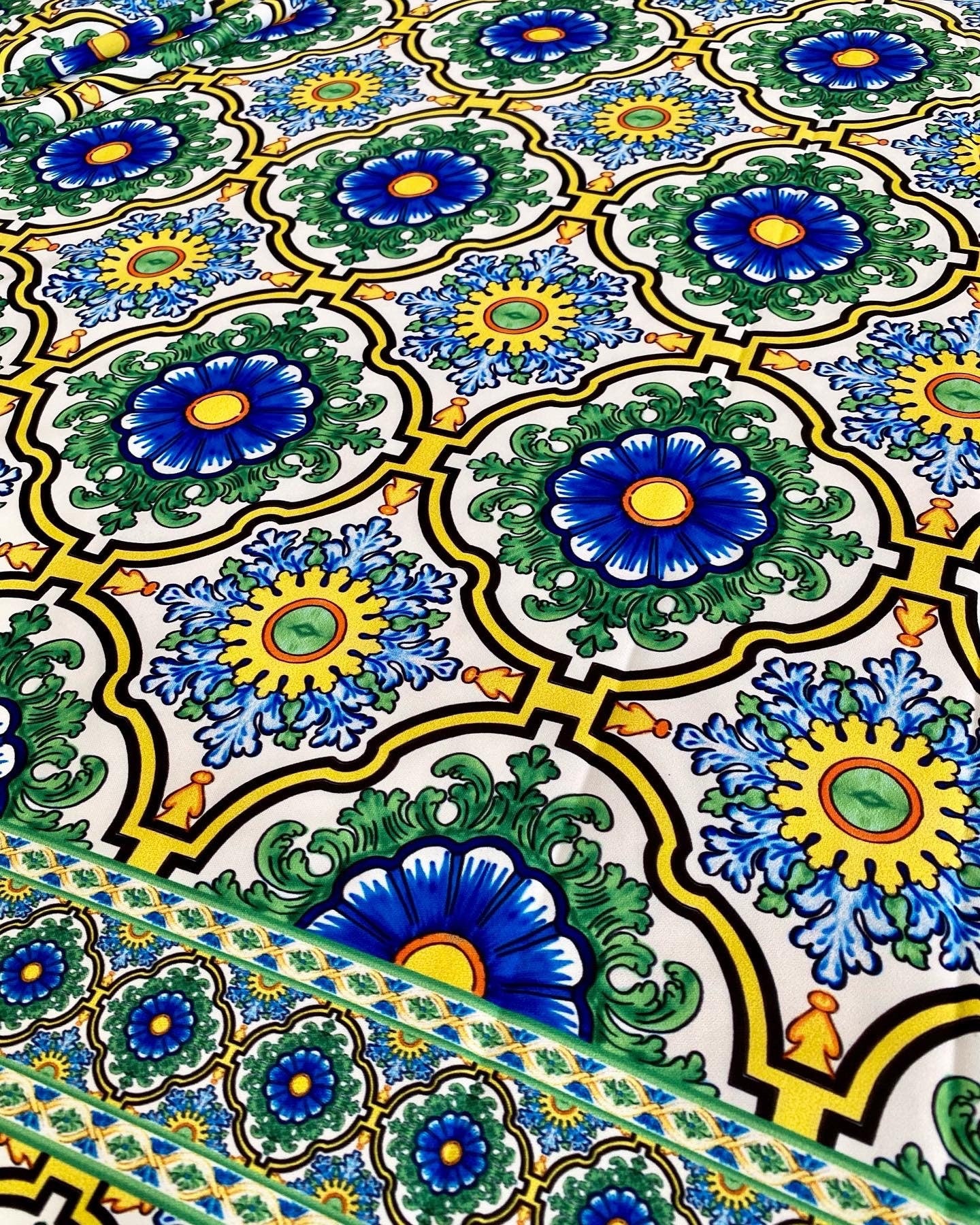 Green Fabric, Sicilian Pattern Fabric - Whotex Online Fabric Store