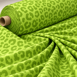 Green Leopard Print Lycra Stretch Fabric by the Metre - Whotex Fabrics London
